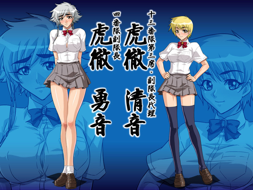 kotetsu isane and kotetsu kiyone (bleach) drawn by kagami_hirotaka
