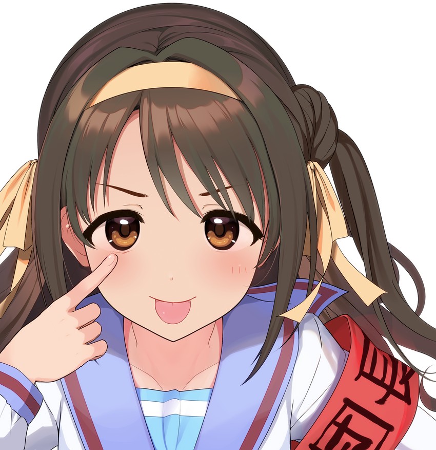 suzumiya haruhi and shimamura uzuki (idolmaster and 2 more) drawn by natsuya_(natuya777)
