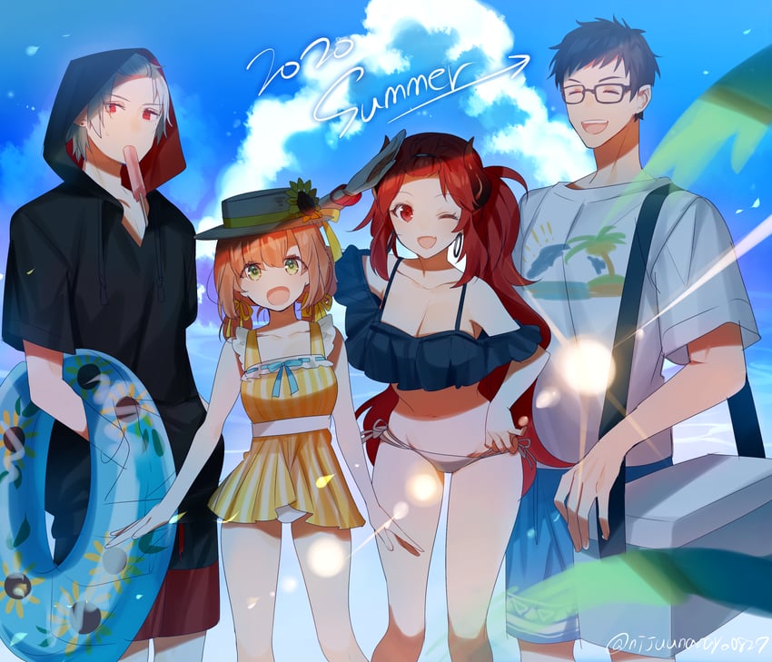 kuzuha, honma himawari, dola, and yashiro kizuku (nijisanji) drawn by ninahachi