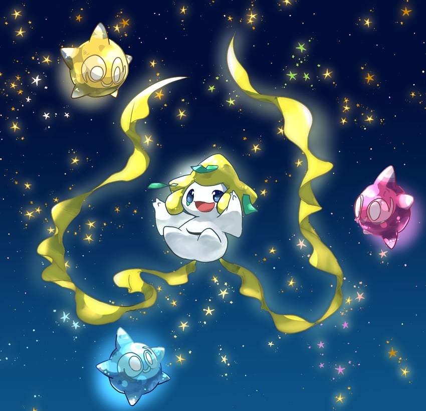 jirachi and minior (pokemon) drawn by haru_aki_tibi