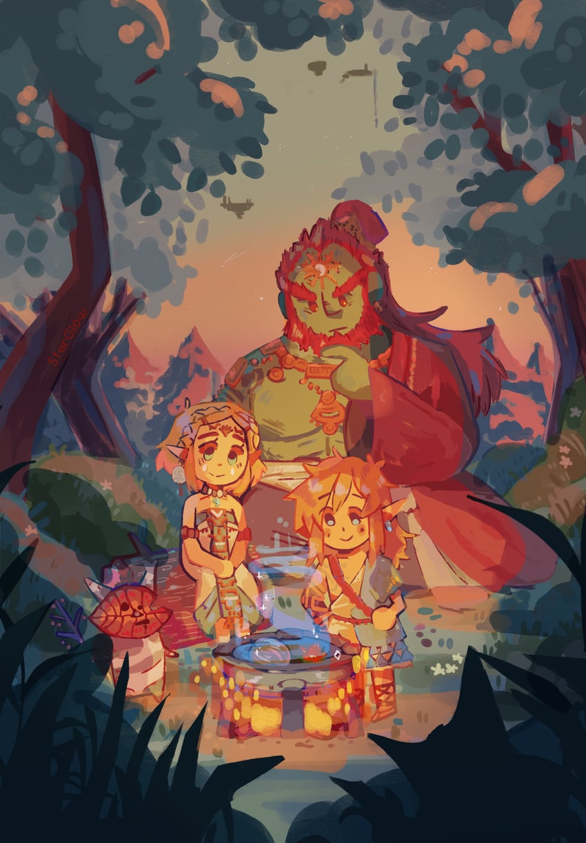 link, princess zelda, and ganondorf (the legend of zelda and 1 more) drawn by starglow