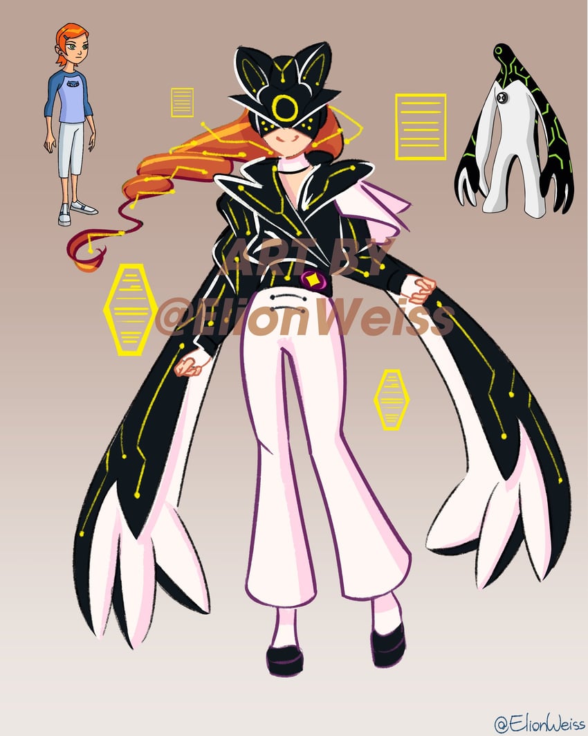 gwen tennyson and upgrade (ben 10) drawn by elion_weiss