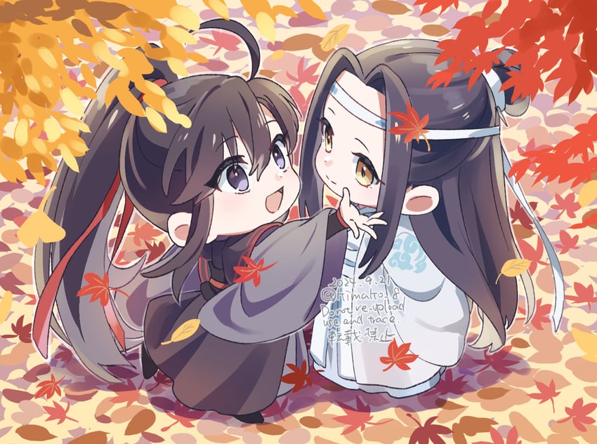 wei wuxian and lan wangji (modao zushi) drawn by kimako_(kimako_8)
