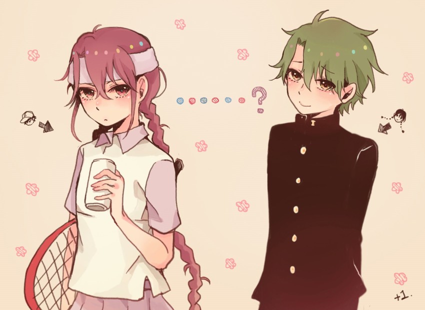 echizen ryooma and ryuuzaki sakuno (tennis no ouji-sama) drawn by +1_(yakusoku0722)