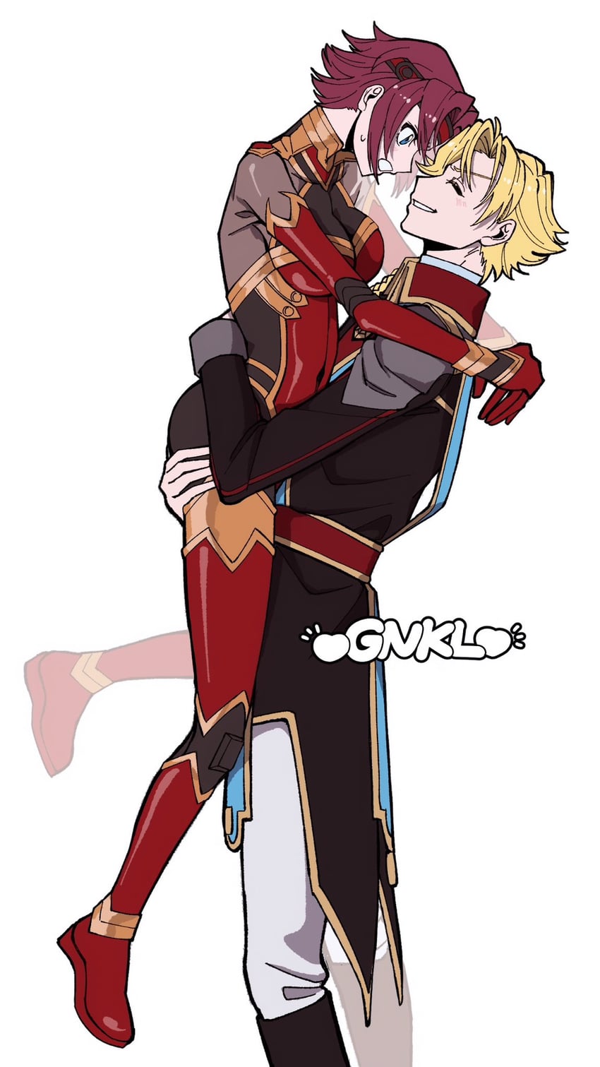 kouzuki kallen and gino weinberg (code geass) drawn by nmexemn