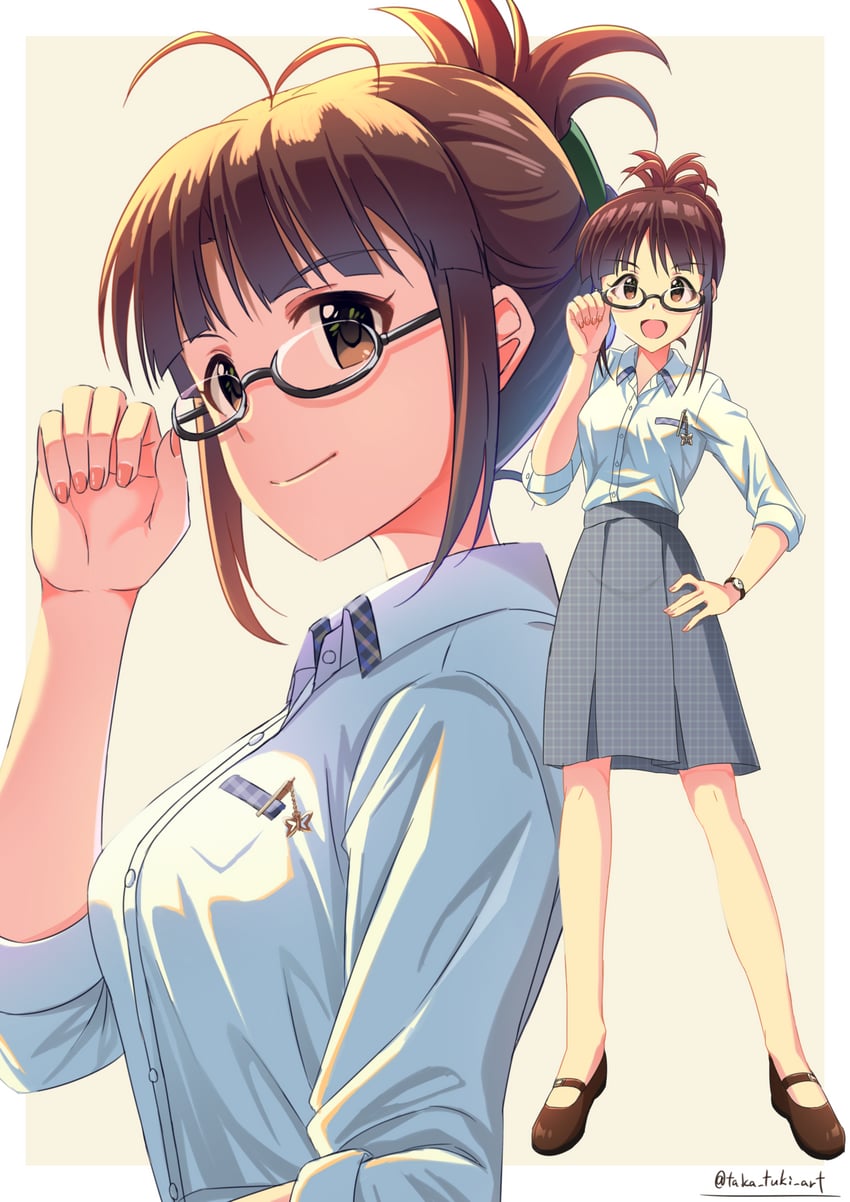 akizuki ritsuko (idolmaster and 2 more) drawn by takatsuki_p