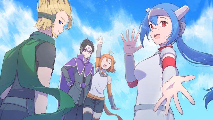 lea, emilie-sophie de belmond, toby tremblay, and lucas fink (crosscode) drawn by yuikannon