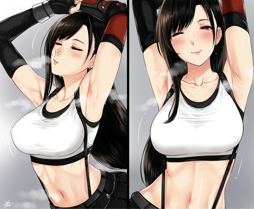 tifa lockhart (final fantasy and 2 more) drawn by xter