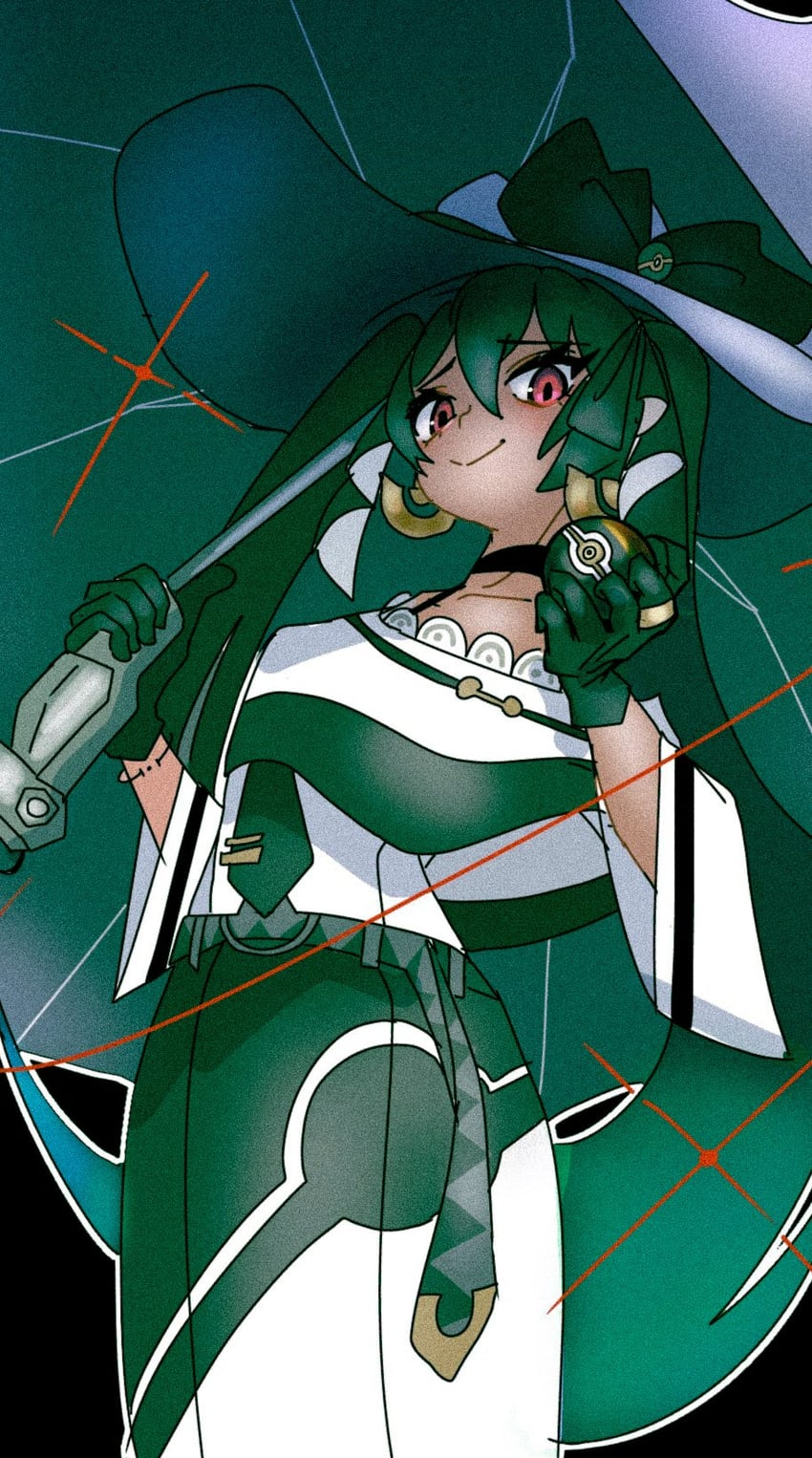 hatsune miku and dark miku (pokemon and 2 more) drawn by hatibei3788