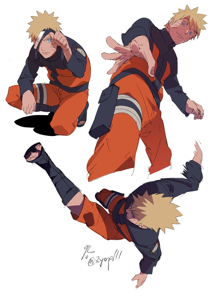 uzumaki naruto (naruto and 1 more) drawn by zifletts