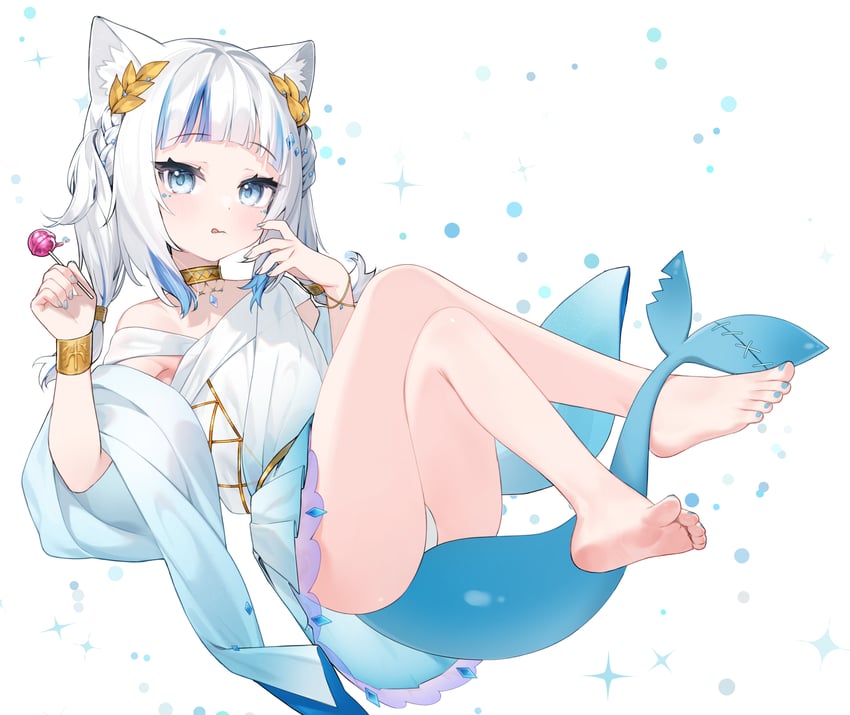 gawr gura (hololive and 1 more) drawn by hoshi_usagi