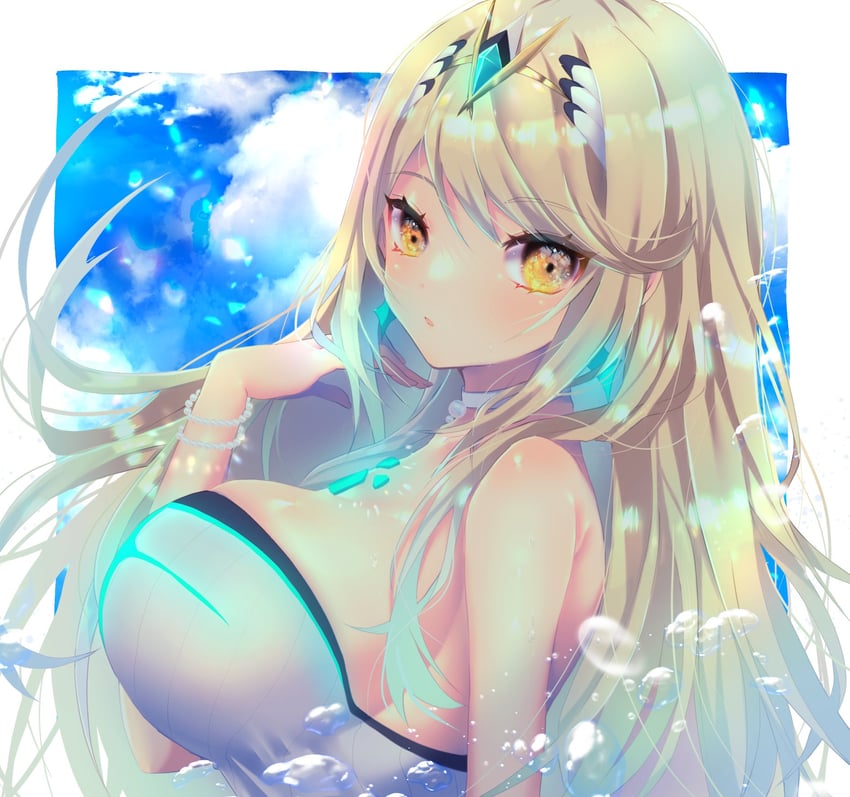 mythra (xenoblade chronicles and 1 more) drawn by misosio_uma