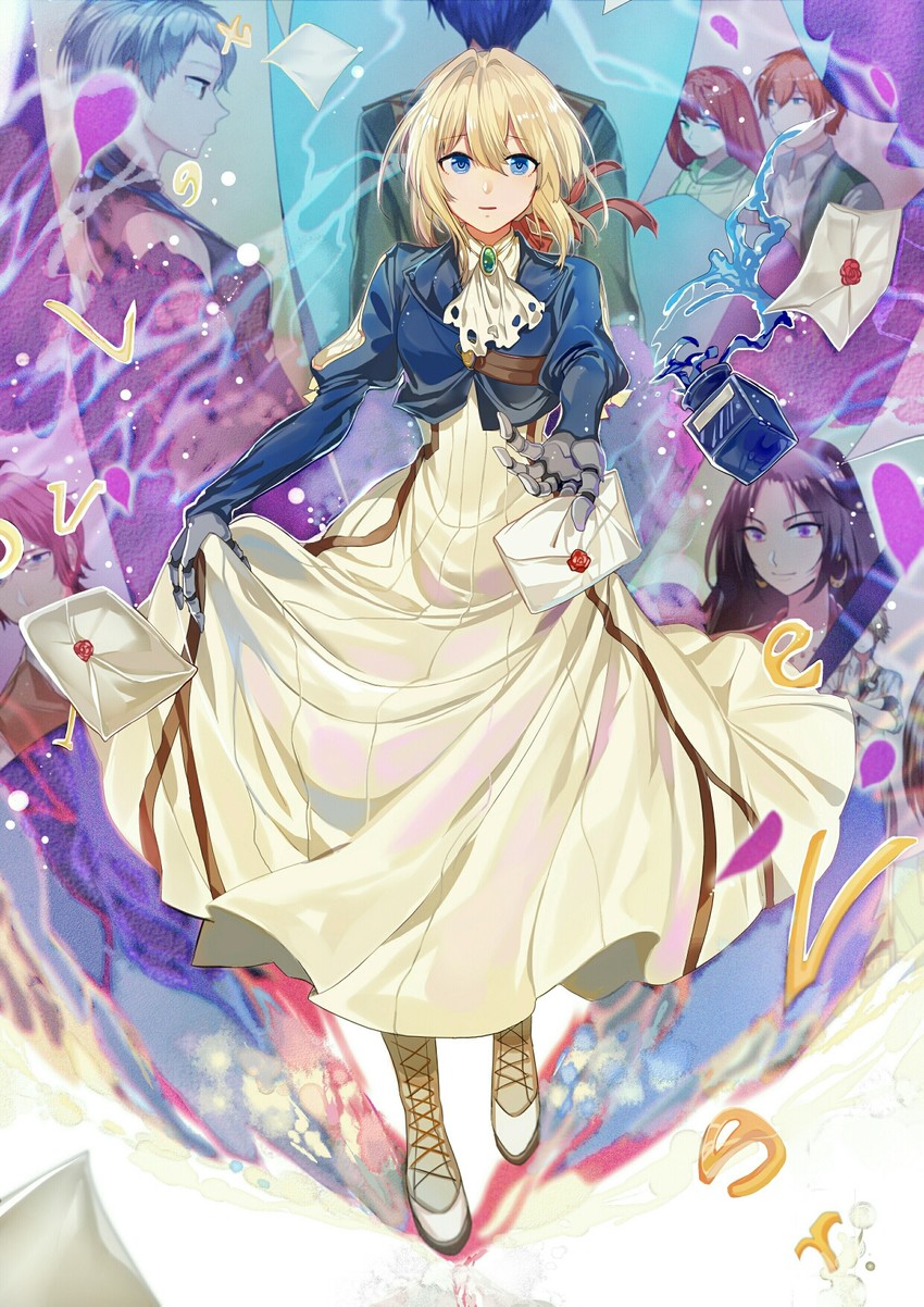 violet evergarden, gilbert bougainvillea, cattleya baudelaire, iris cannary, claudia hodgins, and 2 more (violet evergarden) drawn by wusebuhui