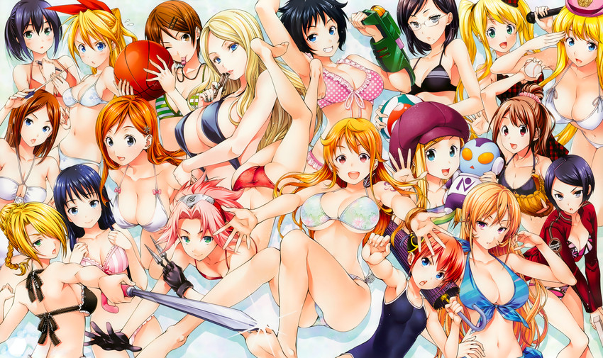 nami, haruno sakura, inoue orihime, kagura, nakiri erina, and 14 more (one piece and 19 more) drawn by saeki_shun