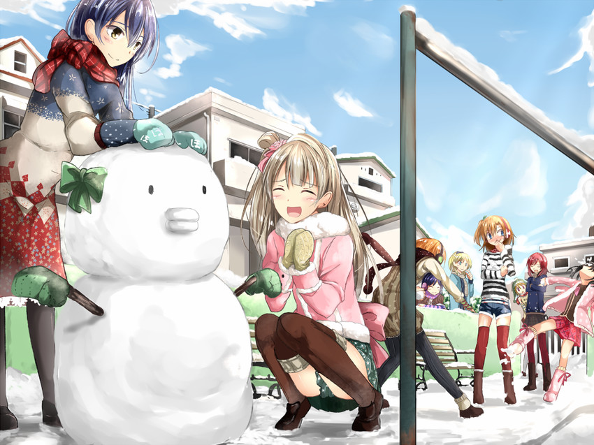 nishikino maki, tojo nozomi, sonoda umi, yazawa nico, ayase eli, and 4 more (love live! and 2 more) drawn by hako_roku