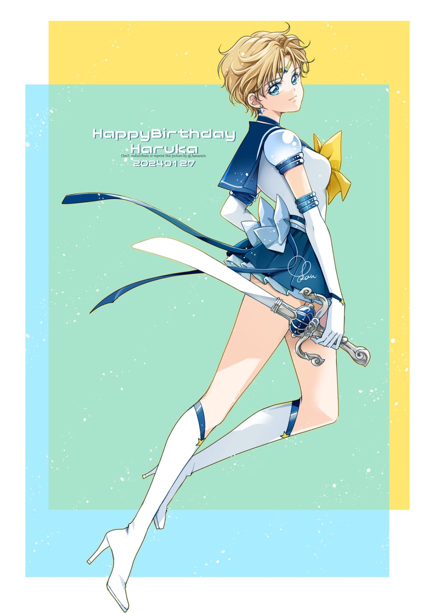 ten'ou haruka, sailor uranus, and super sailor uranus (bishoujo senshi sailor moon and 1 more) drawn by sarashina_kau