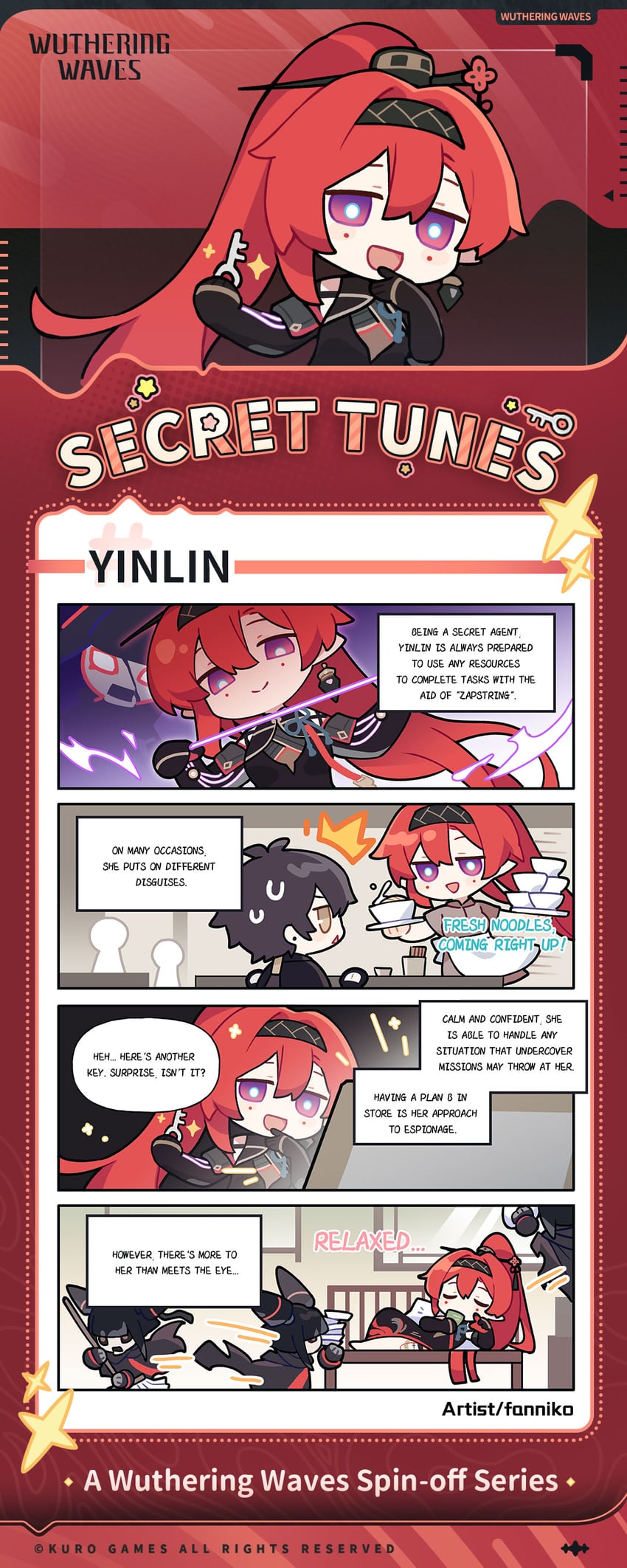 rover, male rover, yinlin, and zapstring (wuthering waves) drawn by fanniko