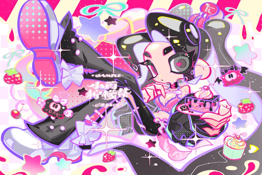octoling player character and octoling girl (splatoon and 1 more) drawn by xiaoyunatie
