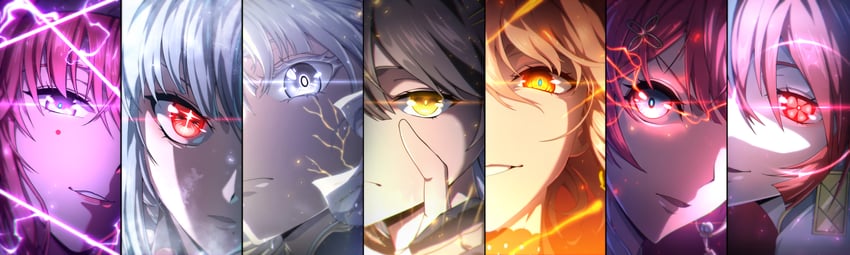 rover, changli, female rover, camellya, jinhsi, and 3 more (wuthering waves) drawn by soon_(yjwx8242)