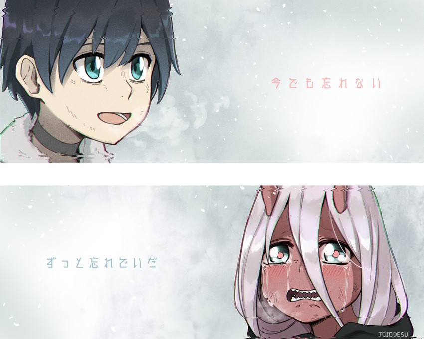 zero two and hiro (darling in the franxx) drawn by rshow