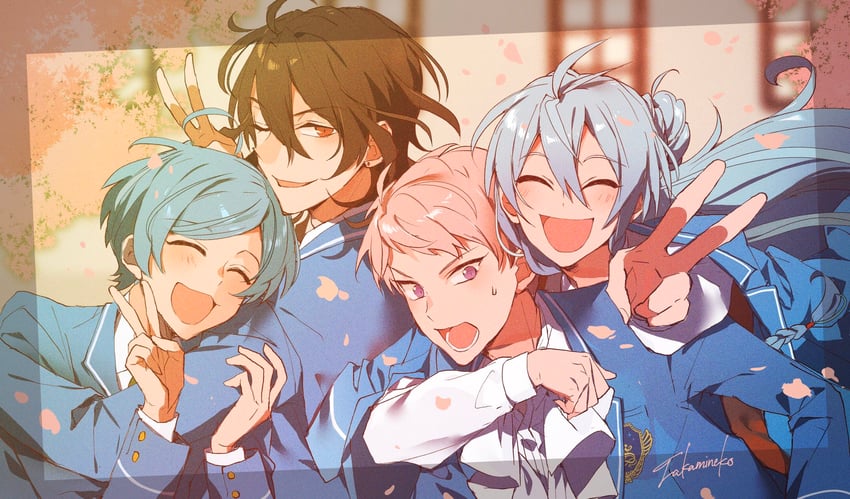 itsuki shu, sakuma rei, hibiki wataru, and shinkai kanata (ensemble stars!) drawn by takaminekoneko