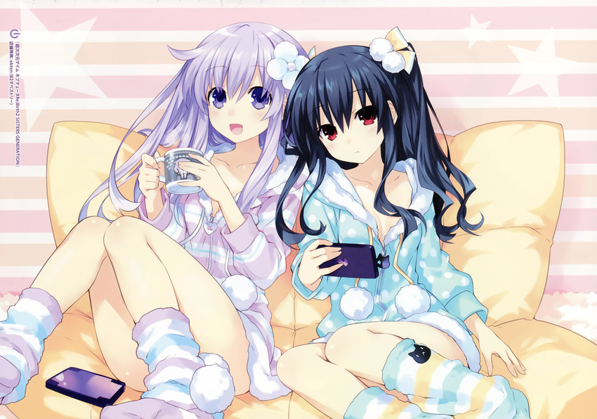 nepgear and uni (neptune and 1 more) drawn by tsunako