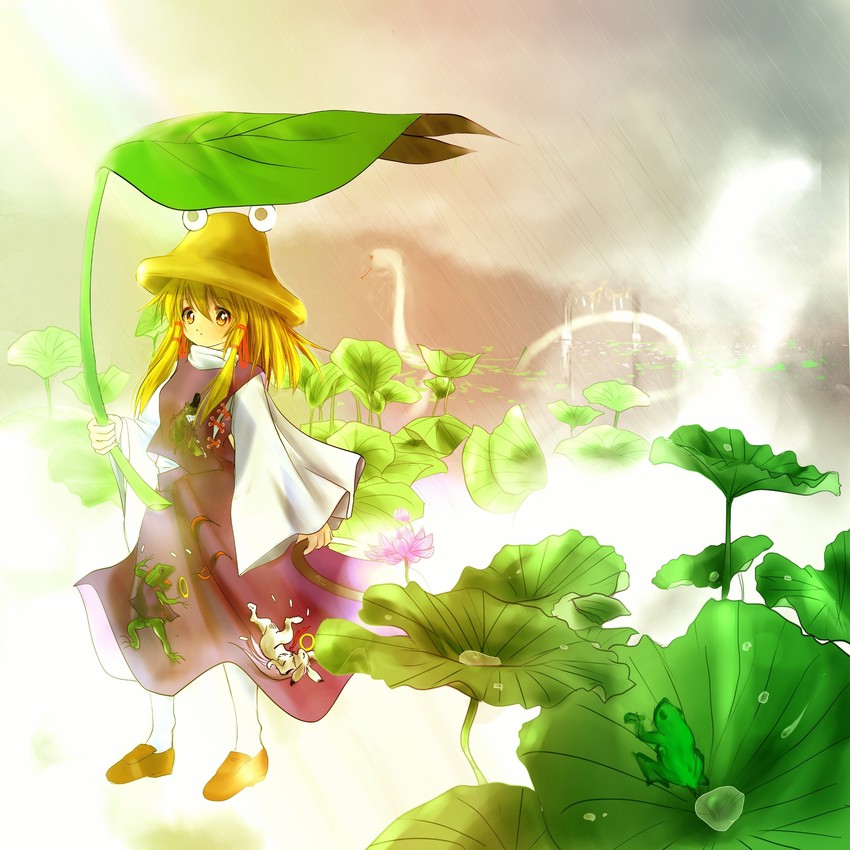 reisen udongein inaba, kaenbyou rin, moriya suwako, and mishaguji (touhou) drawn by nyago
