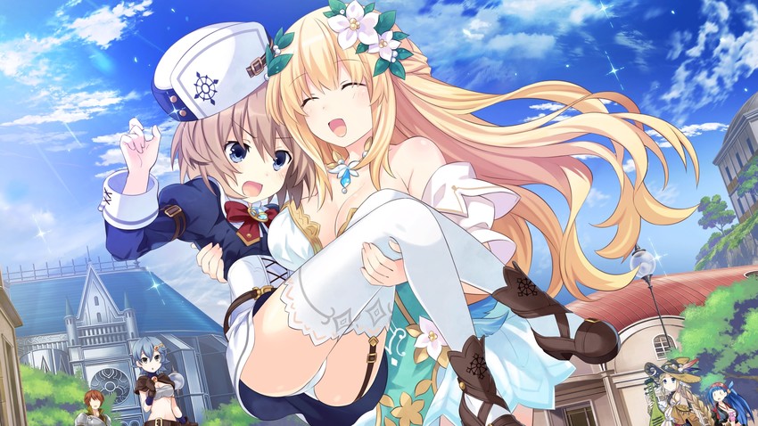 blanc, vert, and tamsoft (neptune and 1 more) drawn by tsunako