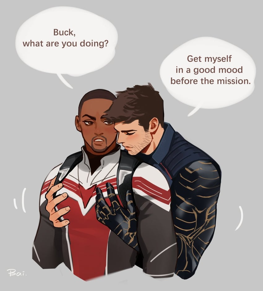bucky barnes, sam wilson, and the falcon (marvel and 3 more) drawn by baicoco2
