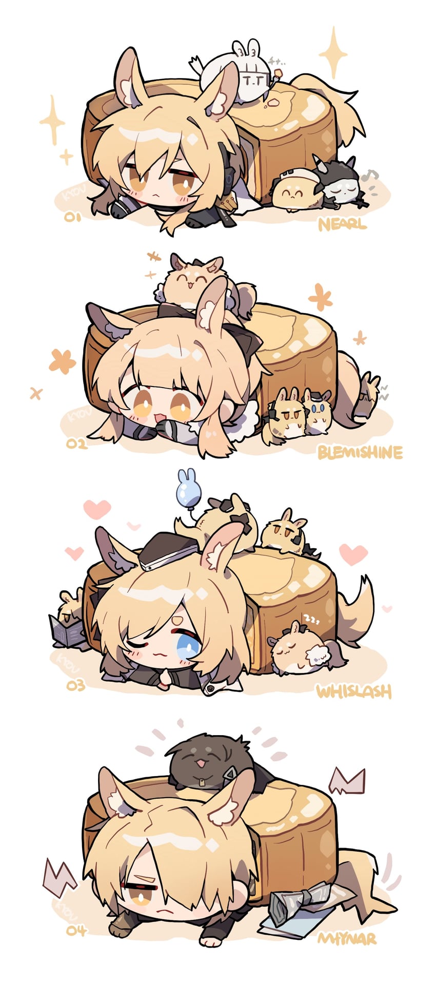 platinum, nearl, blemishine, whislash, shining, and 4 more (arknights) drawn by kyou_039