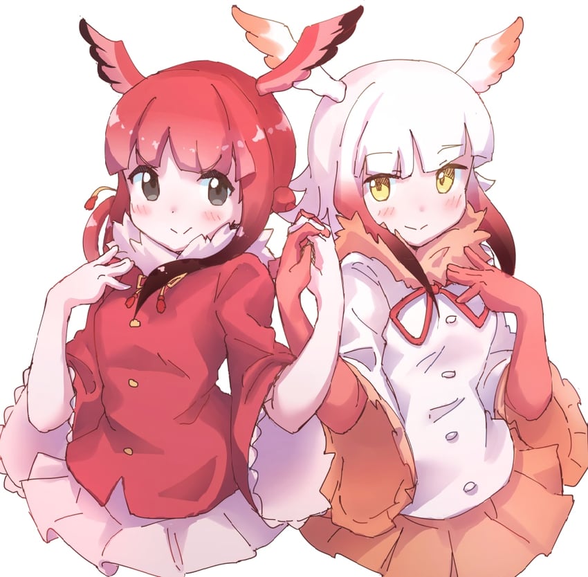 japanese crested ibis and scarlet ibis (kemono friends) drawn by lowlandgorilla