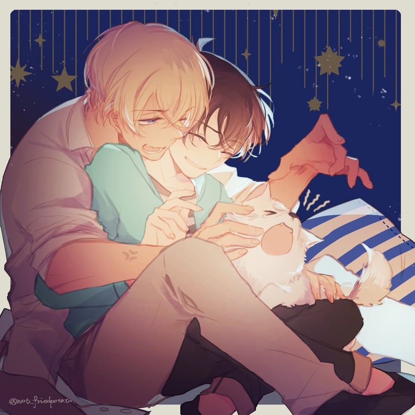 amuro tooru and kudou shin'ichi (meitantei conan) drawn by jikei