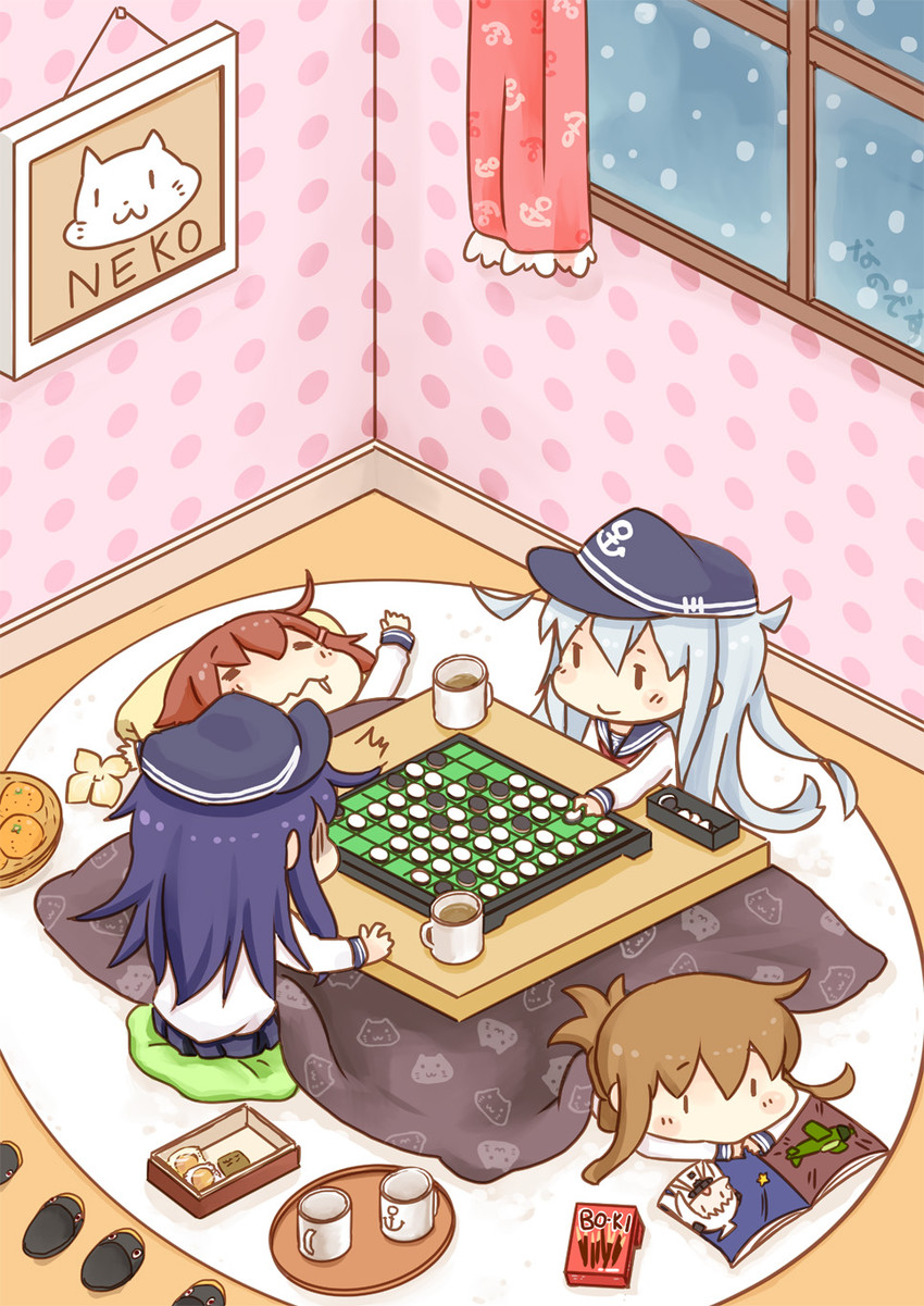 hibiki, inazuma, ikazuchi, akatsuki, and northern ocean princess (kantai collection) drawn by hinata_yuu