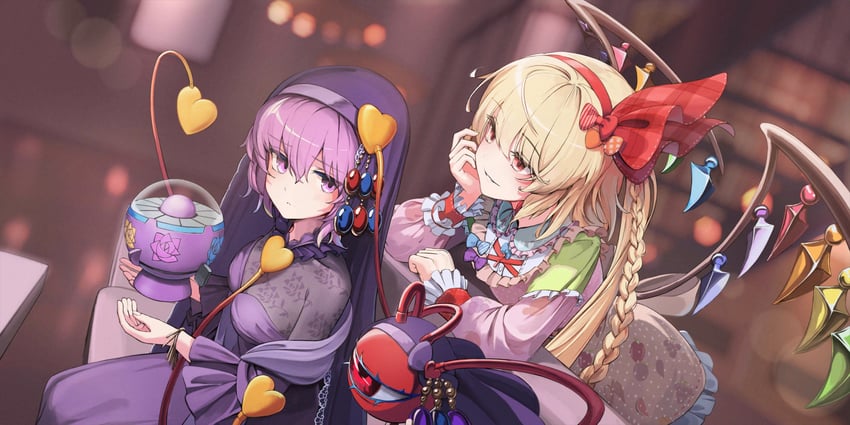 flandre scarlet and komeiji satori (touhou and 1 more) drawn by mikisai