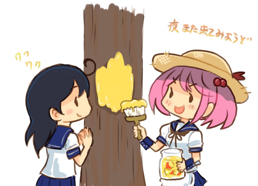 ushio, sazanami, and sazanami kai (kantai collection) drawn by saiguchi_otoufu