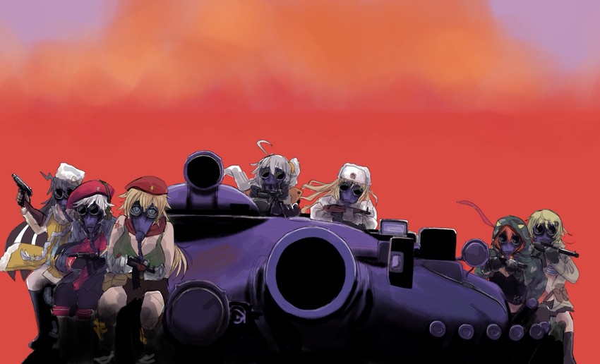 mosin-nagant, pkp, ots-12, stechkin, ak-47, and 2 more (girls' frontline) drawn by miraruto_(h3yja)