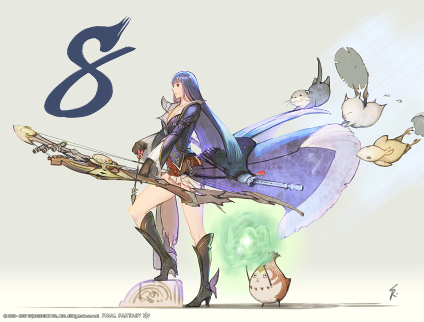 warrior of light, moogle, bard, and paissa (final fantasy and 1 more) drawn by saito_rokuma