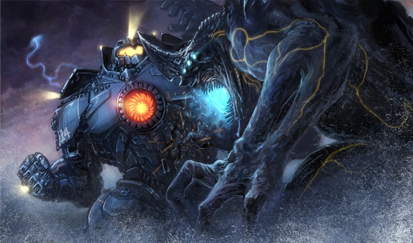 gipsy danger and knifehead (pacific rim) drawn by tatsuya_(atelier_road)