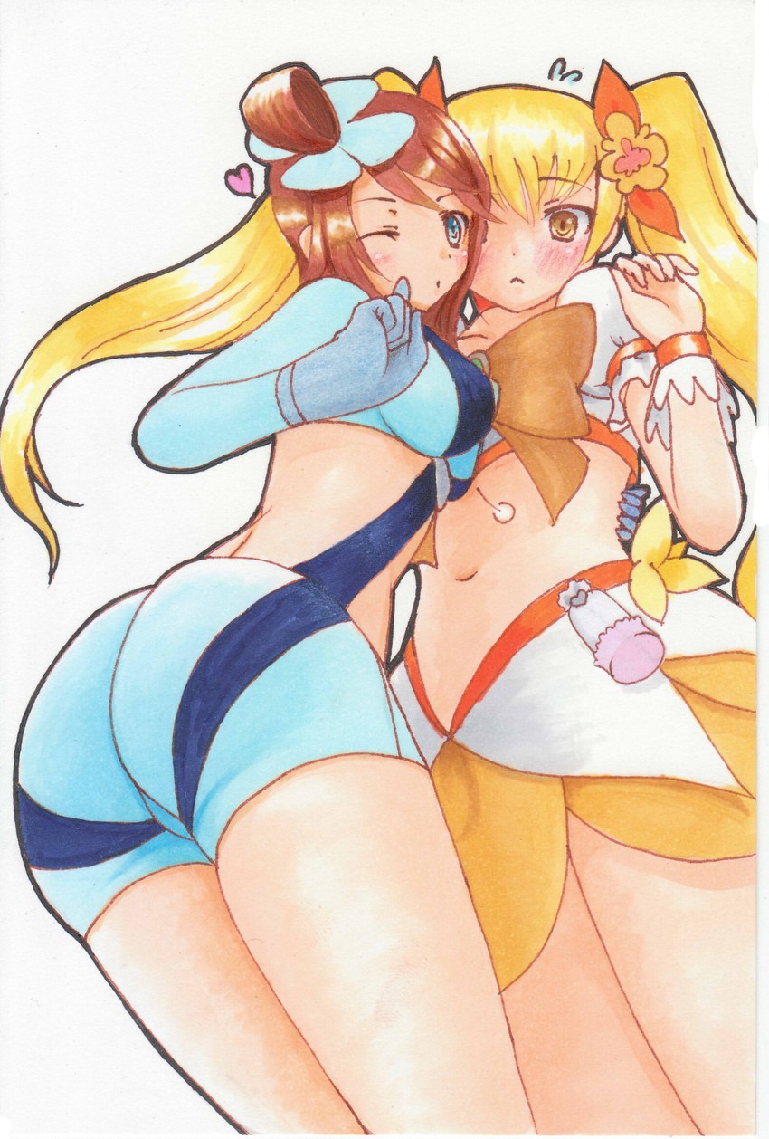 skyla, myoudouin itsuki, and cure sunshine (pokemon and 3 more) drawn by kirikirimai_(kkm)