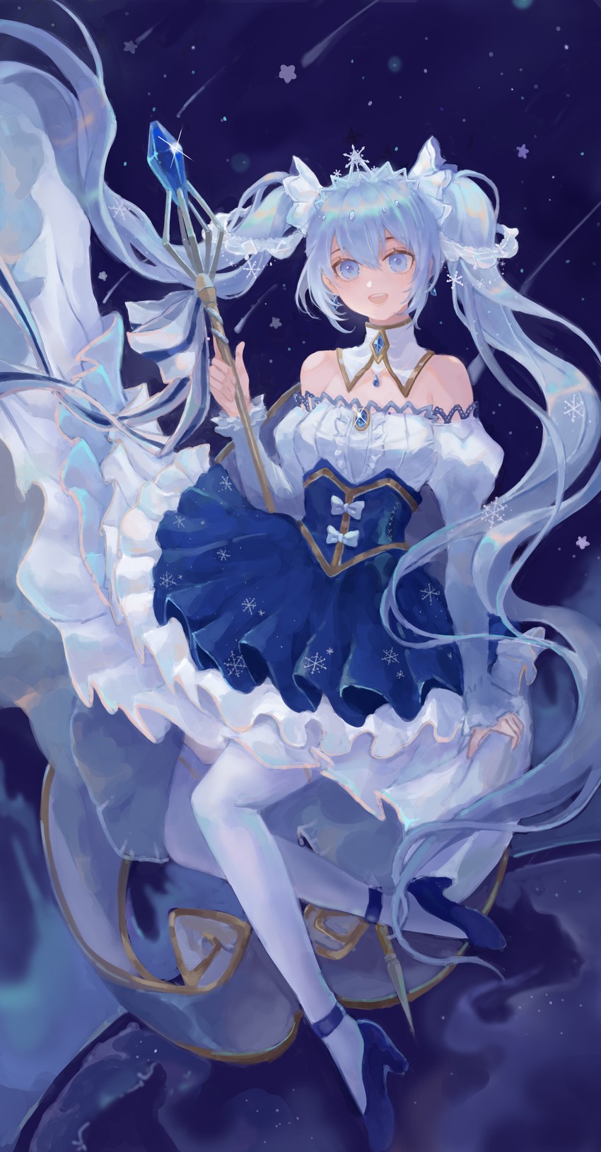 hatsune miku and yuki miku (vocaloid) drawn by boky_(118088488)