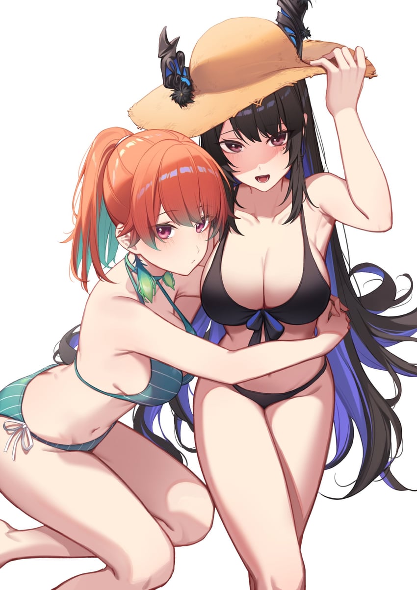 takanashi kiara and nerissa ravencroft (hololive and 1 more) drawn by resu_desu