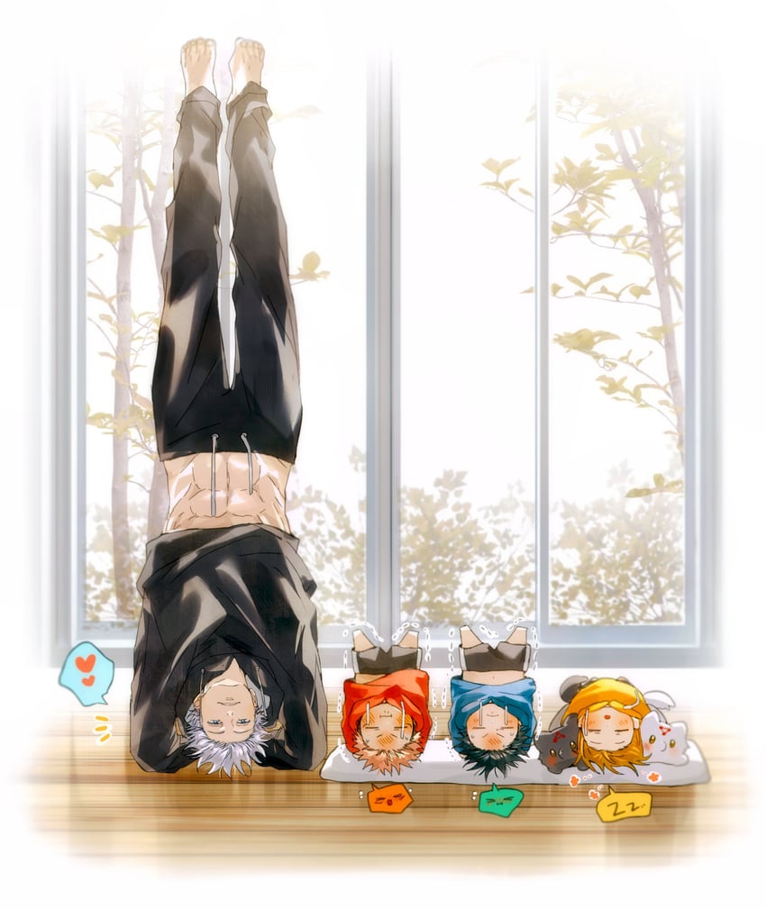 gojou satoru, itadori yuuji, fushiguro megumi, and kugisaki nobara (jujutsu kaisen) drawn by yoon_(dmsco1803)