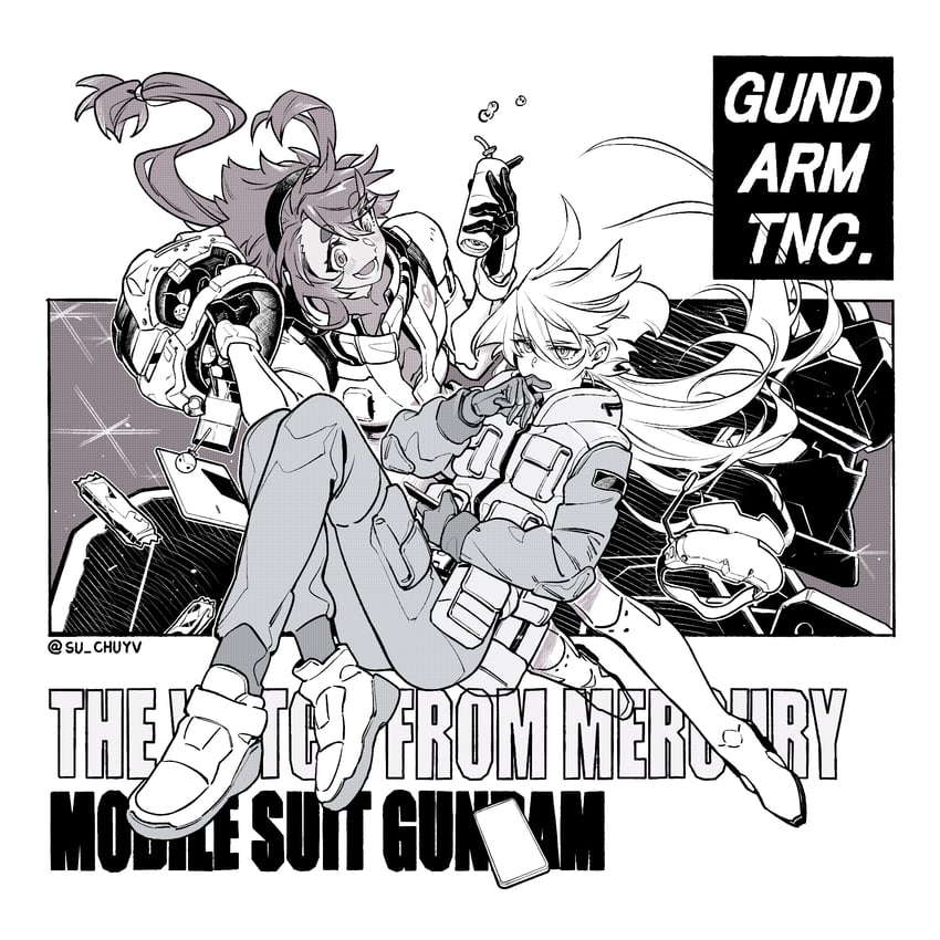 suletta mercury and miorine rembran (gundam and 1 more) drawn by su_xiao_jei
