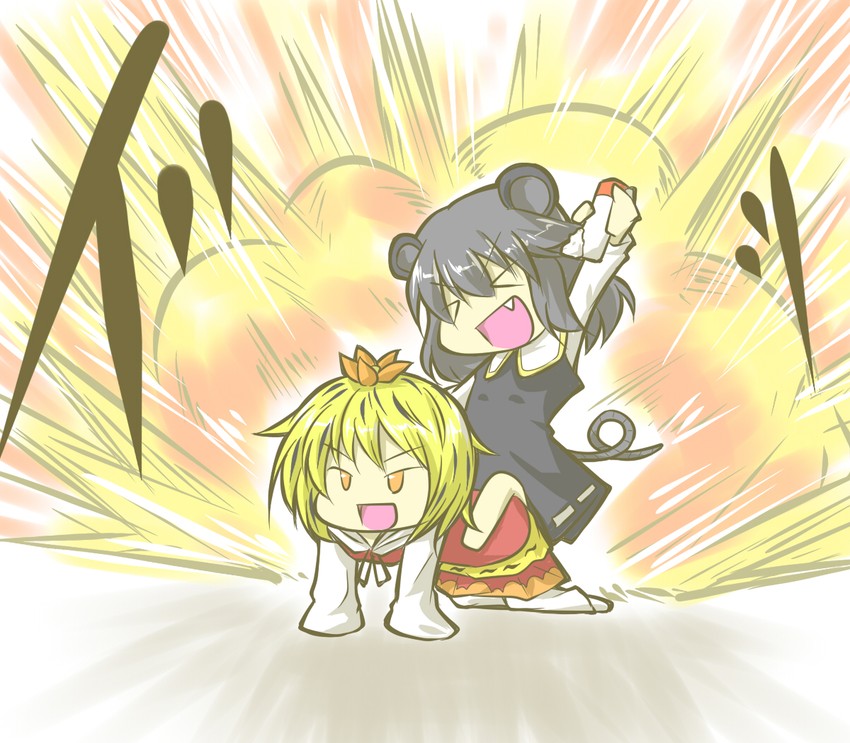 nazrin, toramaru shou, and terry crews (touhou and 1 more) drawn by niishiki_kajuu