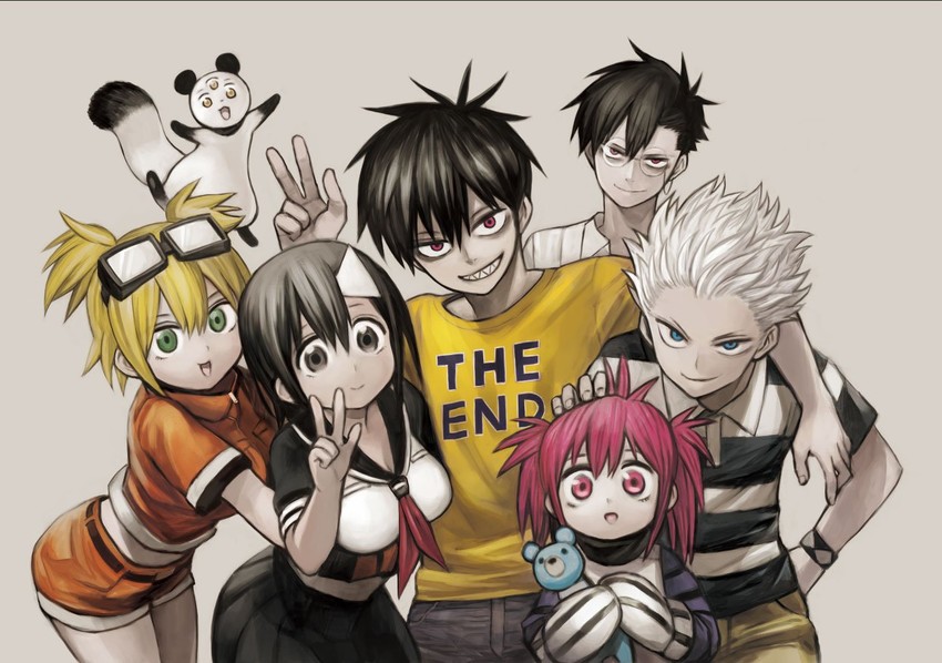yanagi fuyumi, bell hydra, vlad charlie staz, wolf, vlad t. liz, and 2 more (blood lad) drawn by kodama_yuuki