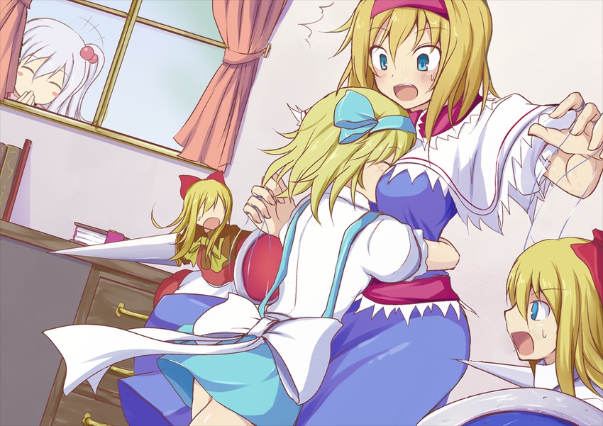 alice margatroid, shanghai doll, shinki, and hourai doll (touhou) drawn by kenuu_(kenny)