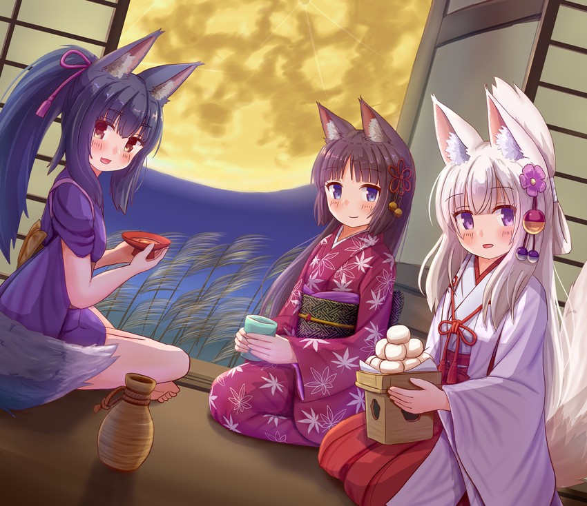 koyoi, mutsuki, and kunoichi-chan (original) drawn by iroha_(iroha_matsurika)