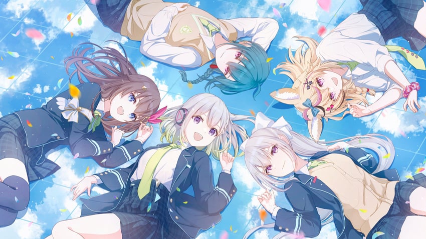 omaru polka, higuchi kaede, tokino sora, ryuushen, and yuni (hololive and 2 more) drawn by sanosomeha