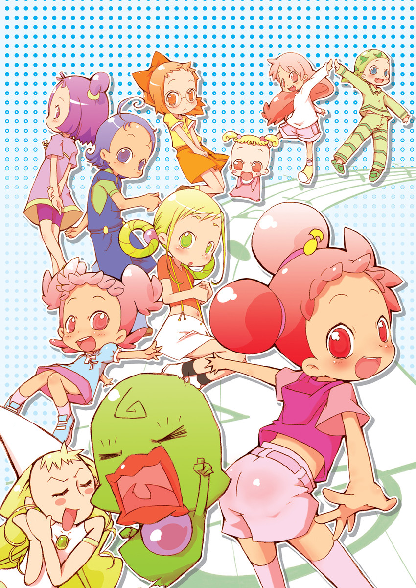 harukaze doremi, segawa onpu, fujiwara hazuki, senoo aiko, makihatayama hana, and 6 more (ojamajo doremi) drawn by namabanana