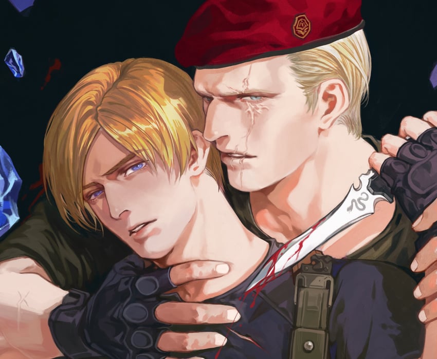 leon s. kennedy and jack krauser (resident evil and 1 more) drawn by godsstation